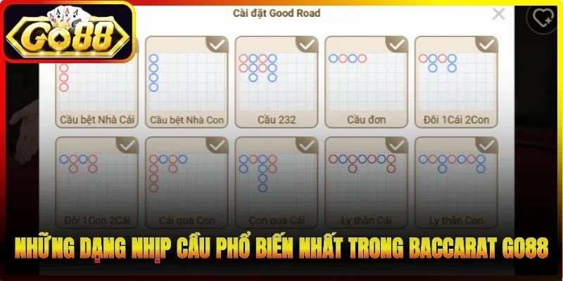 Những dạng nhịp cầu phổ biến nhất trong Baccarat Go88