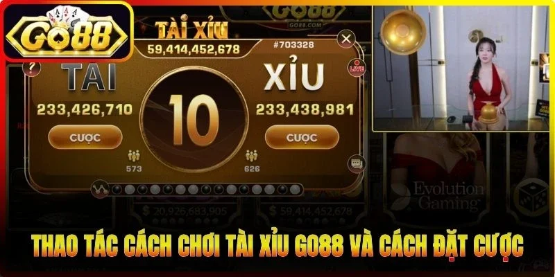 Thao tác cách chơi tài xỉu Go88 và cách đặt cược cơ bản