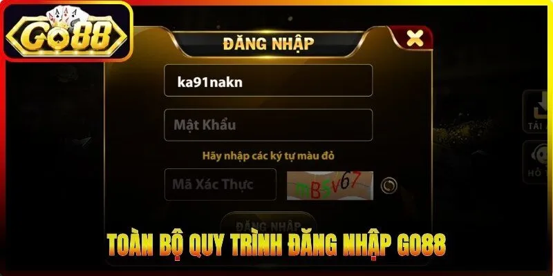 Toàn bộ quy trình đăng nhập Go88 