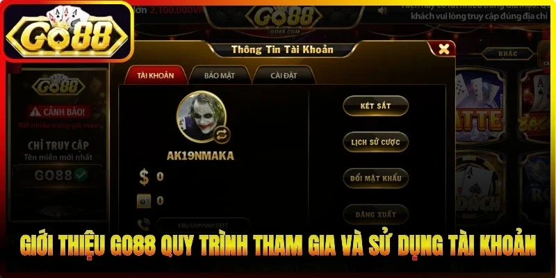 Giới thiệu Go88 quy trình tham gia và sử dụng tài khoản đúng