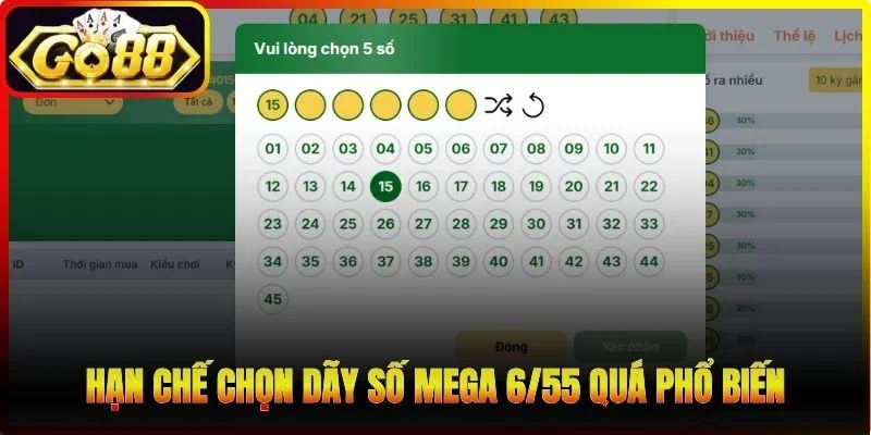 Hạn chế chọn dãy số Mega 6/55 quá phổ biến