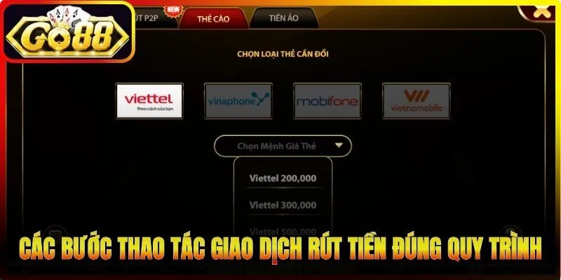 Các bước thao tác giao dịch rút tiền đúng quy trình
