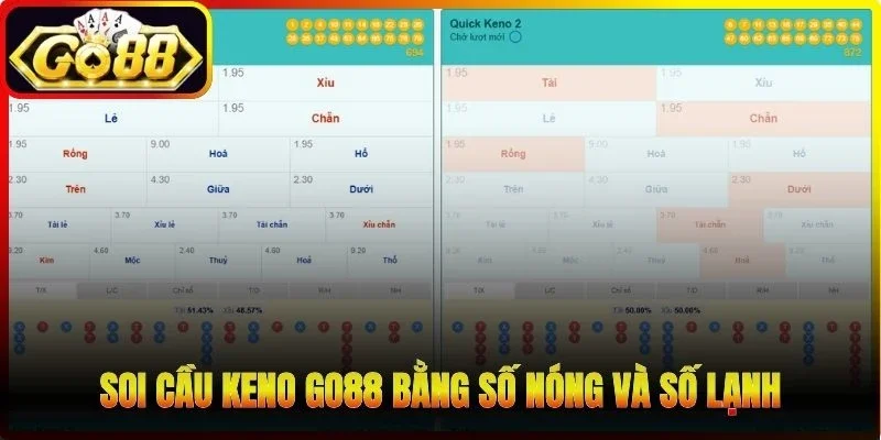 Soi cầu Keno Go88 bằng số nóng và số lạnh